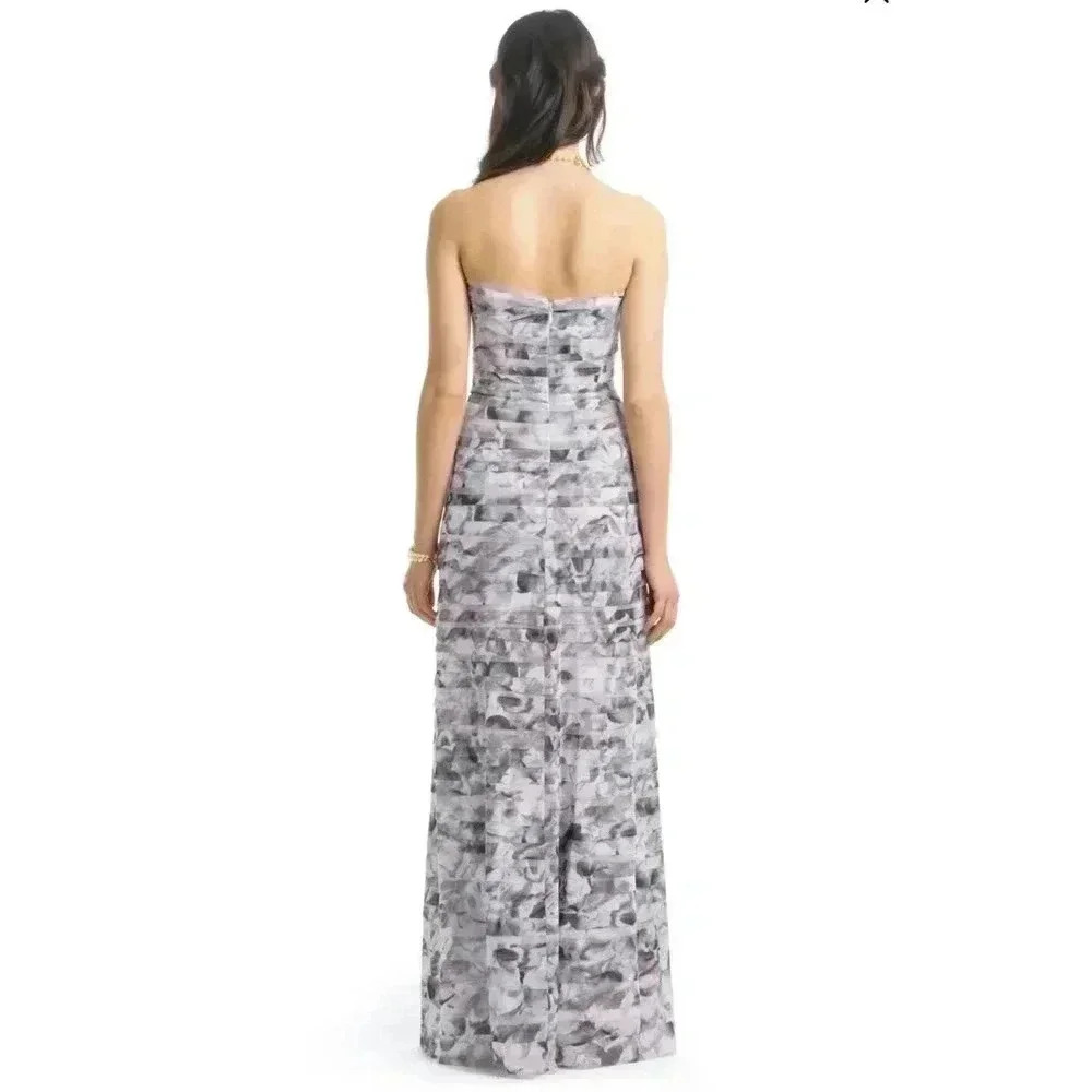 BCBGMAXAZRIA Erika Watercolor Tiered Gown size S strapless - Picture 10 of 10